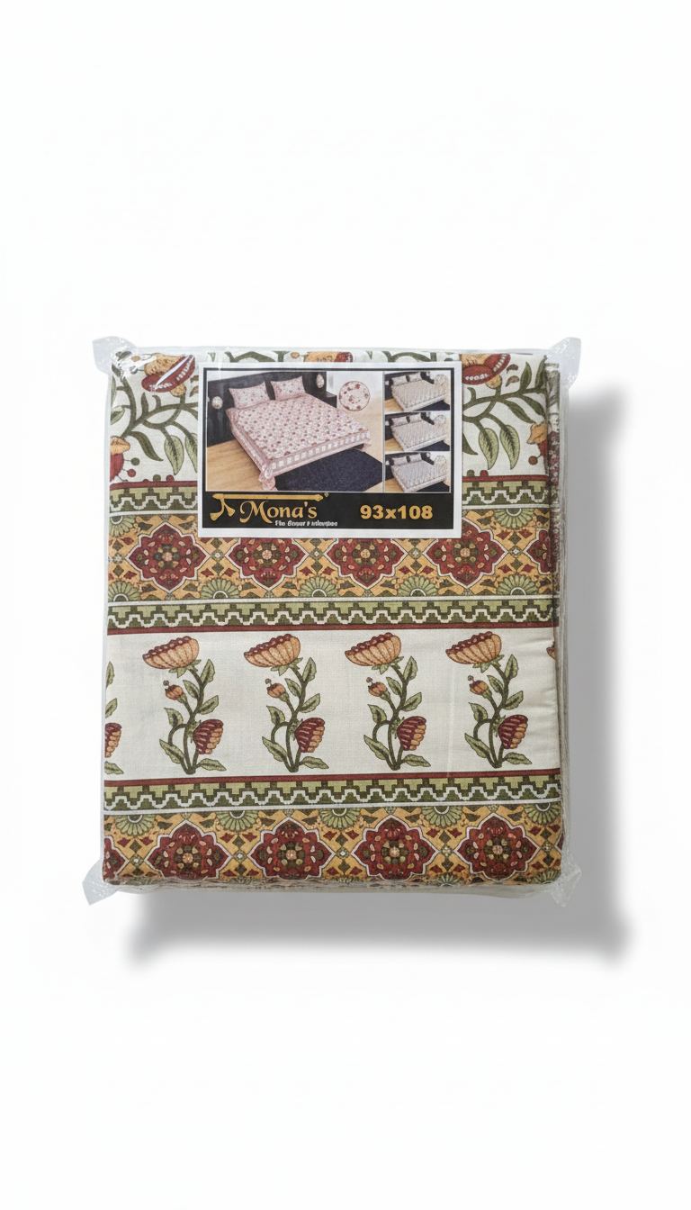 Mona Pure Cotton Bedcover Set Red